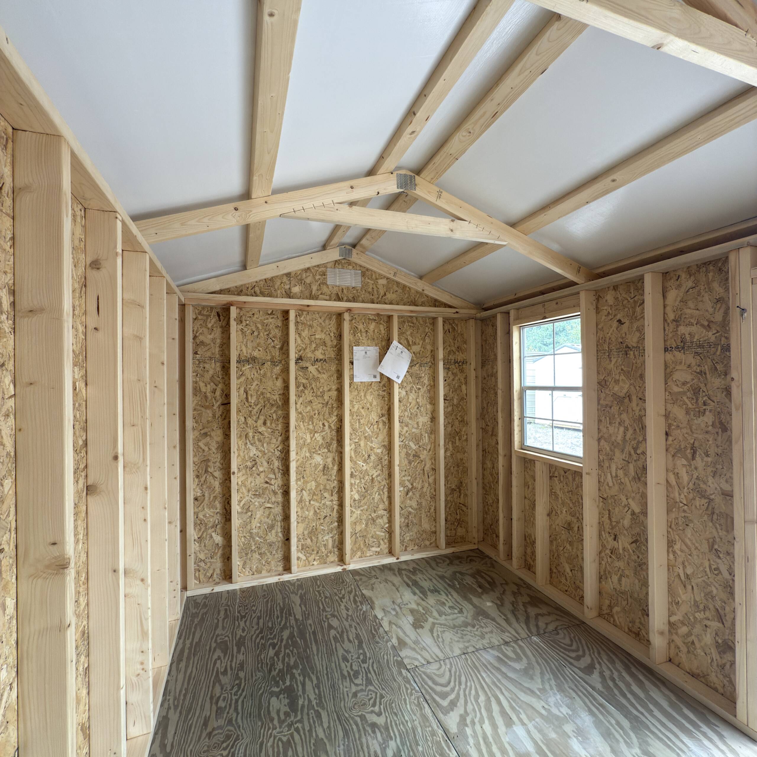 16'' OC FLOOR JOISTS
6'7'' SIDEWALL HEIGHT
6' DOUBLE SHED DOORS (4' SHED DOOR ON 8' WIDE)
1-2X3 SINGLE PANE WINDOW
4' LOFT AREA - Image 2