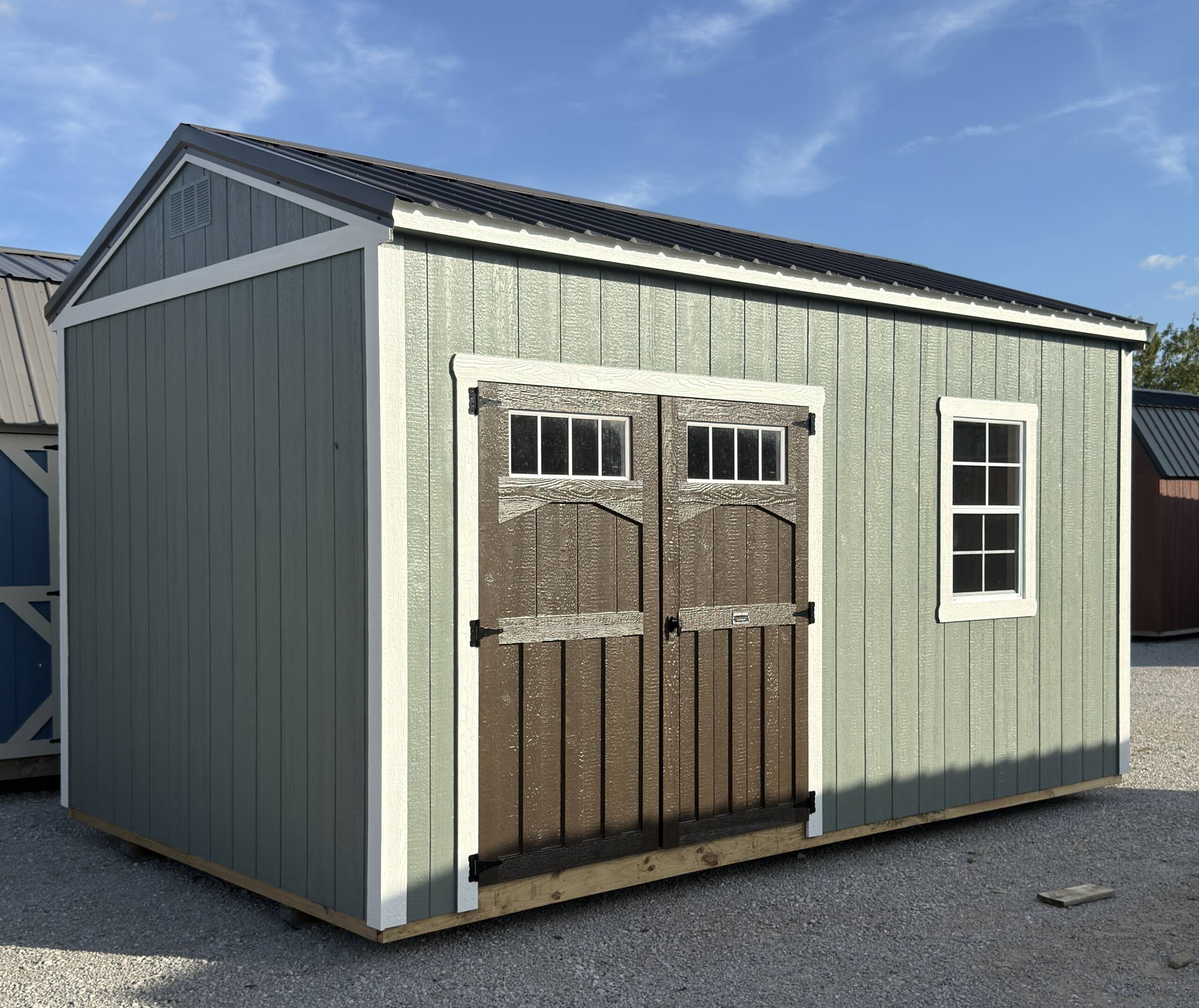 16'' OC FLOOR JOISTS
7'9'' SIDEWALL HEIGHT
6' DOUBLE SHED DOORS W/ TRANSOM WINDOWS
1-2X3 SINGLE PANE WINDOW
4' LOFT AREA - Image 5