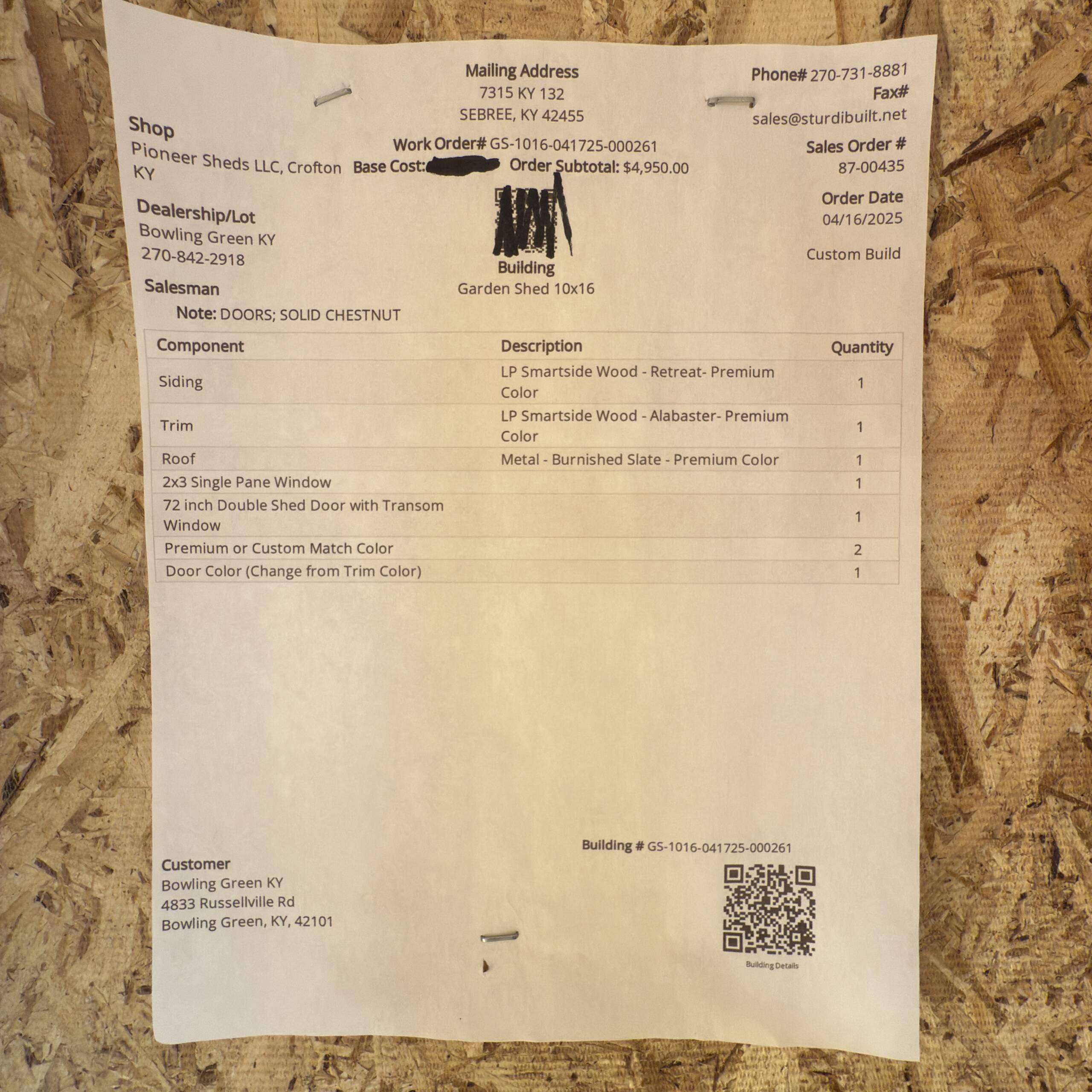 16'' OC FLOOR JOISTS
7'9'' SIDEWALL HEIGHT
6' DOUBLE SHED DOORS W/ TRANSOM WINDOWS
1-2X3 SINGLE PANE WINDOW
4' LOFT AREA - Image 7