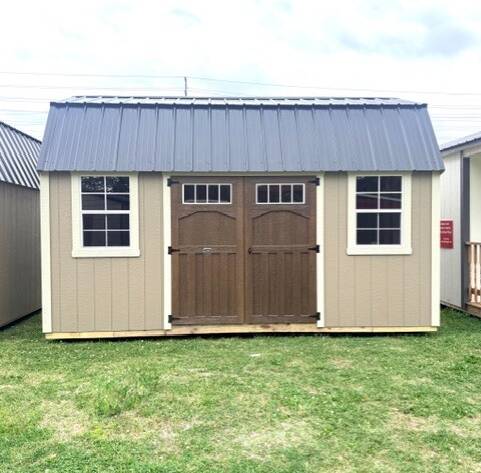 Well well well… look who just rolled in and decided to be the moment. This 10x16
Lofted Garden Shed is serving cozy, classy, and “where has this been all my
life?” energy.  




With that rich Chestnut-stained double door stealing the show against the soft
Taupe siding and Light Stone trim, this shed didn’t come to blend in—it came to
upgrade your whole backyard aesthetic.




✨ STYLE MEETS STORAGE (AND THEN SOME):

✔ LP SmartSide Wood Siding in Taupe – warm, neutral, and timeless

✔ Light Stone Trim - clean contrast that ties it all together

✔ Black Metal Roof - sleek, durable, and weather-ready  

✔ 72” Double Shed Doors with Transom Windows - wide, welcoming, and FULL of
character thanks to that Chestnut finish  

✔ (2) 2’x3’ Windows - natural light that makes it feel open and inviting ☀️

✔ Lofted Design - extra overhead storage = clutter, handled ✔️




This one’s perfect for tools, lawn equipment, hobby space, or even your own
little “don’t bother me, I’m busy” zone. You know the one.  




  $5,330 + tax

  Rent-To-Own Available!

✔ Only $193.12/month + tax

✔ $193.12 + tax delivers!




  Fresh off the truck and already getting attention… this beauty won’t be
hanging around long!




  Come see it in person and fall in love a little (or a lot)!




  Shed Gal

6473 Nashville Rd.

Franklin, KY 42134




  Hours:

Tuesday–Friday: 9:00 AM – 5:00 PM

Saturday: 9:00 AM – 3:00 PM

Sunday & Monday: Closed (Appointments available upon request!)




✨ Want to tweak colors or size? Let’s design your perfect shed!

  Ask about Rent-To-Own and take it home the easy way!




Fair warning… your backyard might get a little jealous if you don’t take this
one home